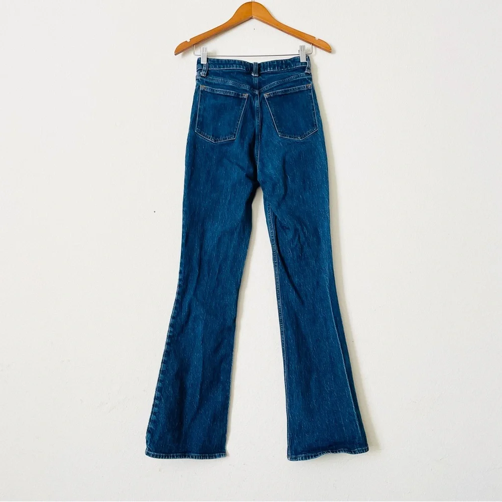 Abercrombie & Fitch Dark Blue High-Rise Flare Jeans - Picture 6 of 7